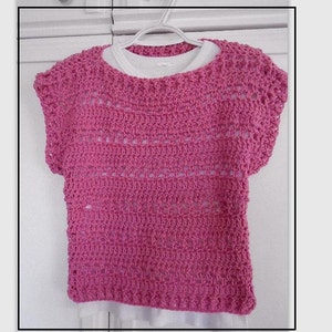 Easy CROCHET SWEATER PATTERN, Pink Summer Shell Top, 5 yrs to Adult 4XL, Easy Pattern, 803, Women's clothing, Children, girls, teens image 8