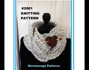 KNIT SCARF PATTERN, Knit Cowl pattern, Braided cowl or scarf,  Make any size, Easy knitting pattern, #2881 Hectanooga Patterns