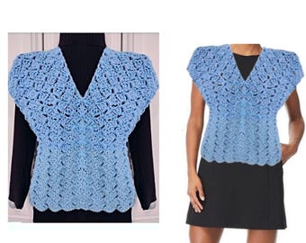 Gehaakt truipatroon, 3 MOUWSTIJLEN, mouwloze top, vest met korte mouwen, trui met lange mouwen. S - 5XL, Hectanooga-patronen, #3055