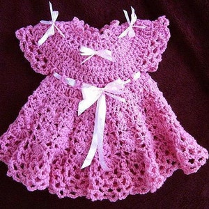 Easy CROCHET Baby Dress PATTERN, Girl's Dress, Patterns for kids, babies, newborn to age 4, number 538 image 1