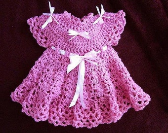 Easy CROCHET Baby Dress PATTERN, Girl's Dress, Patterns for kids, babies, newborn to age 4, number 538