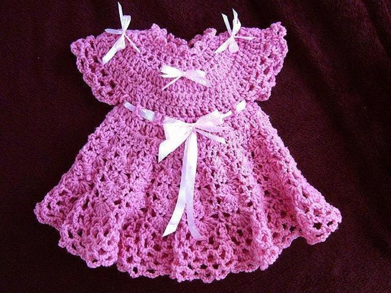 Easy CROCHET Baby Dress PATTERN, Girl's Dress, Patterns for kids, babies, newborn to age 4, number 538 image 1