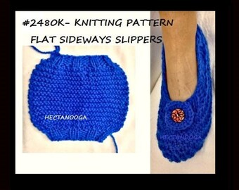 Easy KNIT SLIPPER PATTERN, Flat Knit,  4 yrs to adult xl, Quick and Easy knit slippers, toddlers, teens, men, women, girls, boys. #2480K