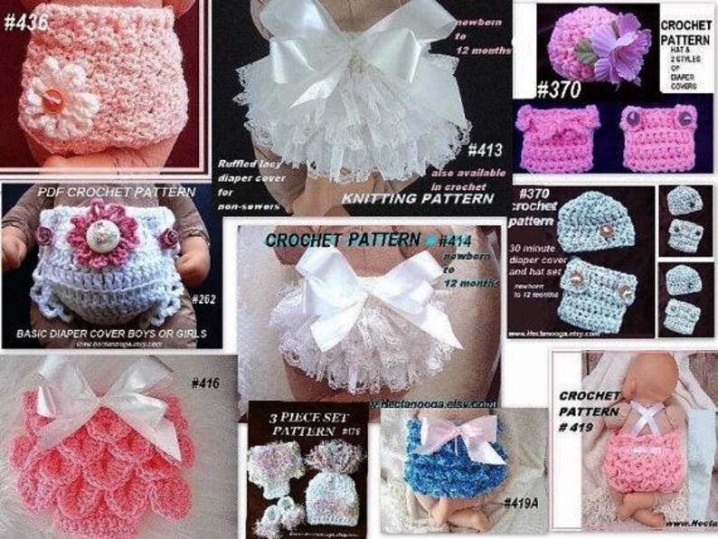 Easy Crochet Patterns, Diaper Cover, Pixie Hat, num. 459, newborn to age 2, baby, accessories, clothing, children, photo props, ok to sell image 5