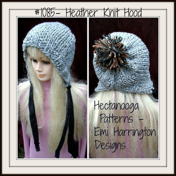 KNITTING pattern hat, hood, Hat Knitting Pattern, Knit hat pattern,women, baby, children, adult, teens, clothing, accessories, #1085,