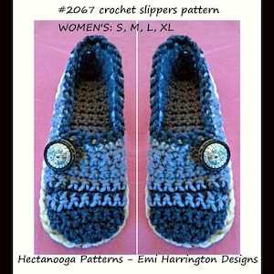 Easy slippers pattern, crochet patterns for women, teens crochet slippers, #2067, double sole slippers, S-M-L-XL