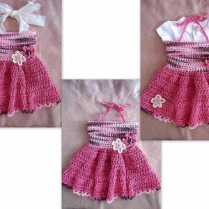 CROCHET PATTERN, Baby Dress, Girls Dress, newborn to age 12 and larger, Tube Top Dress, number 541 image 3