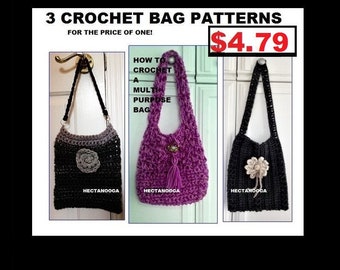 3 CROCHET BAG PATTERNS, Sale, Reg. 7.99 - now 4.79