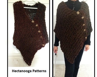 knit poncho pattern, knitting patterns, beginner friendly, Small to XL, Easy pattern, #2860