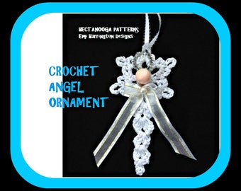 Easy Christmas CROCHET ANGEL PATTERN- Crochet Christmas Ornament, tree ornament, gift topper, Crochet Patterns, #2135, Holiday Decor