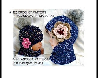 Hat CROCHET PATTERN , Balaclava winter hat pattern, baby,child, kids,boys, girls, women,men, adults, teens, #1120