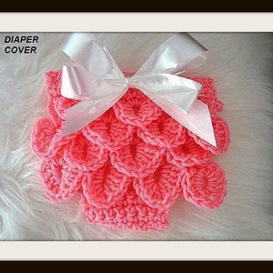 Baby CROCHET PATTERNs Diaper Cover , 416, Crocodile Stitch, tushie cover, nappy cover... newborn to 12 months image 1