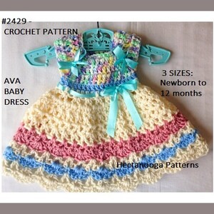 Easy BABY DRESS, Crochet PATTERN, Easy  pattern, newborn up to 12 months, #2479, Baby Shower Gift, New baby gift, Sundress,Pinafore, Jumper