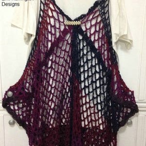 CROCHET PATTERN Extended Plus Clothing, Women's vest, in 3X, 4X, 5X, and 6X sizes, Mandala Bohemian Vest, 2153XP, Hectanooga Patterns image 4