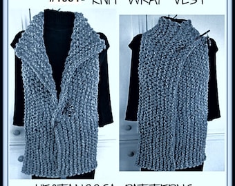 Easy KNITTING PATTERN, SWEATER vest, Easy Beginner Knitted vest, Unisex, 5 yrs to adult xl, #1091
