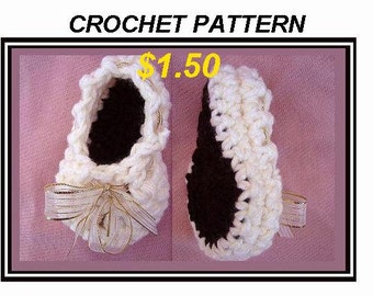 Easy crochet pattern, baby booties # 455, BALLERINA BOOTIES, newborn to age 2, instant digital download