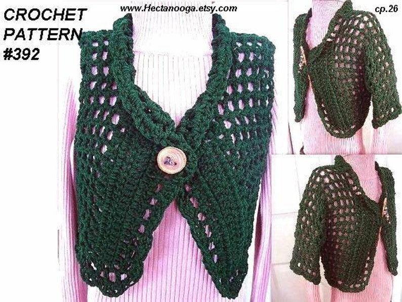 CROCHET PATTERN Shrug or Vest, num 392 make it any size. Permission to sell them image 1