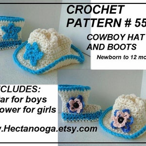 Crochet pattern for babies, Easy Crochet Pattern Cowboy Boots Cowboy Hat Cowboy Vest for Baby, newborn to 12 months, number 550 image 4