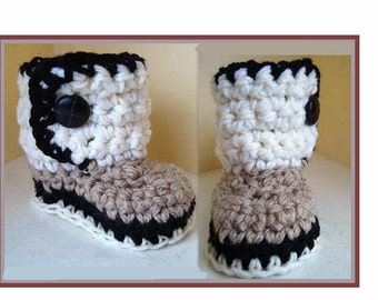 Baby Booties Crochet Pattern, num. 454, sizes newborn to age 2, handmade patterns, instant digital downloads