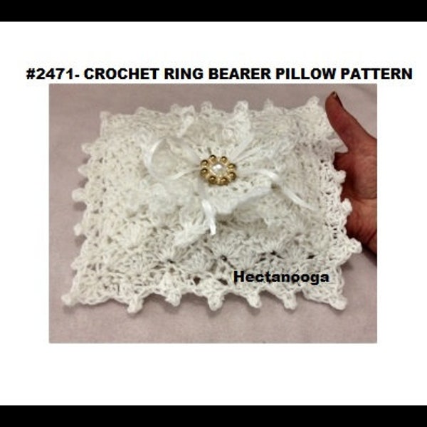 Lacy ring bearer pillow, diy CROCHET PATTERN, wedding ring pillow, wedding accessories, #2471, bridal accessories