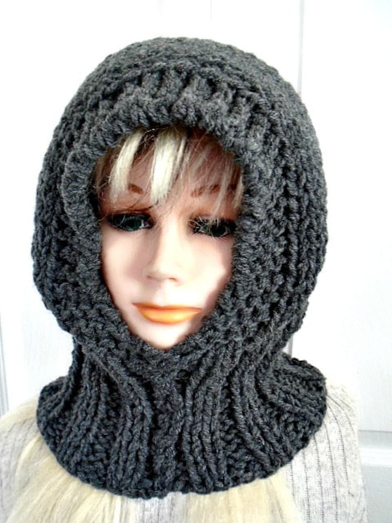 KNITTING PATTERN Hat Warm Knit Hood Unisex Style Men Etsy