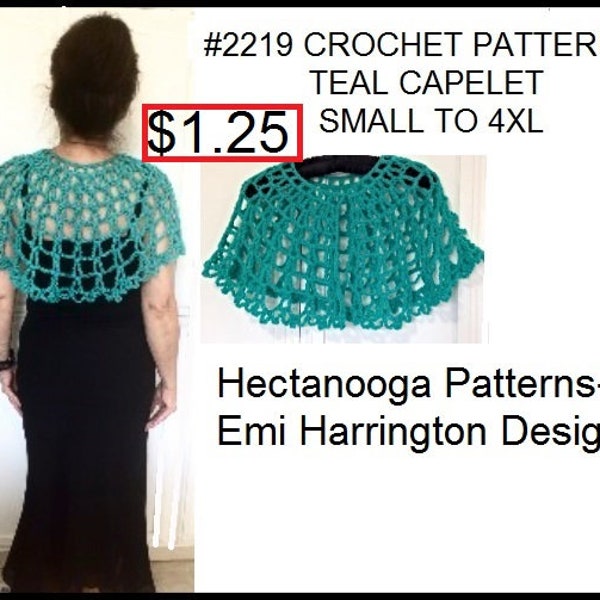 Easy crochet capelet pattern, Shawlette pattern, Prom shawl, dress embellishment, All sizes, #2218yt, Small, Med, Large, XL, 4XL