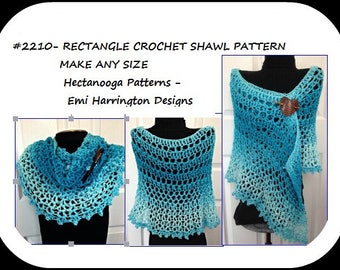 Easy Crochet Ombre Rectangle Shawl, Women's wrap, Summer accessories, Small to XL, easy pattern, Crochet for teens, Prom shawl, # 2210