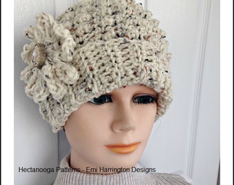 Crochet Chemo Hat Pattern - hat crochet pattern, beanie touque crochet hat, #2173 - Hectanooga Patterns