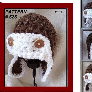 hat Pattern, crochet pattern, Aviator Hat, # 525,newborn baby, adult, kids, toddlers, children, teens, men, women, clothing, accessories