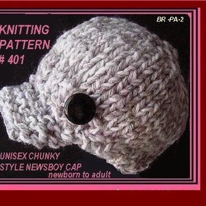 KNITTING PATTERN HAT, Boys newsboy hat, knitted boys beanie, toddler boy hat, knit baby hat,  num 401, men, women, children,