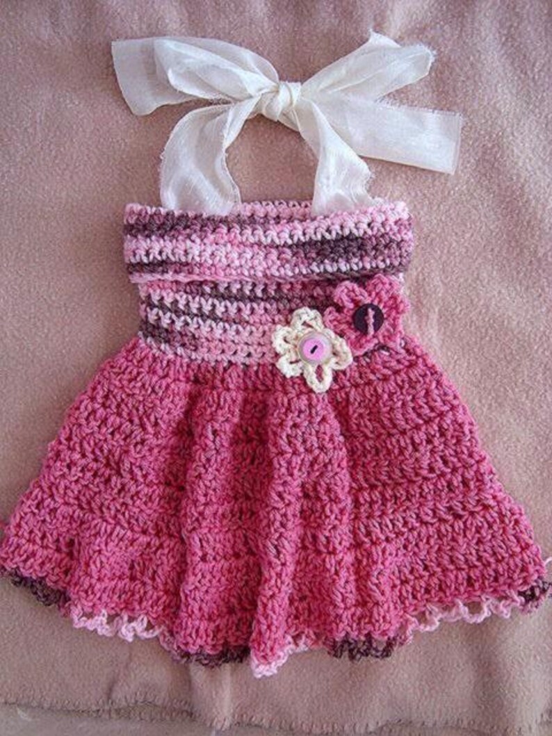 CROCHET PATTERN, Baby Dress, Girls Dress, newborn to age 12 and larger, Tube Top Dress, number 541 image 4