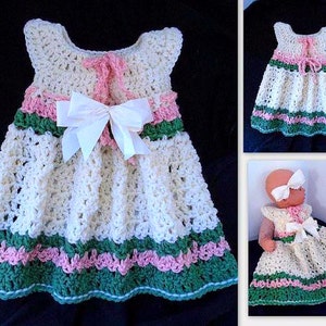 CROCHET PATTERN, Girl&#39;s dress, baby dress, easy crochet children&#39;s clothing, sundress or pinafore, Newborn to 4 Years,  # 775