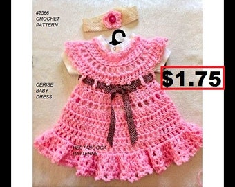 Easy CROCHET Baby Dress PATTERN,  Girl's Dress, Patterns for kids, babies, newborn- 3 months , #2566