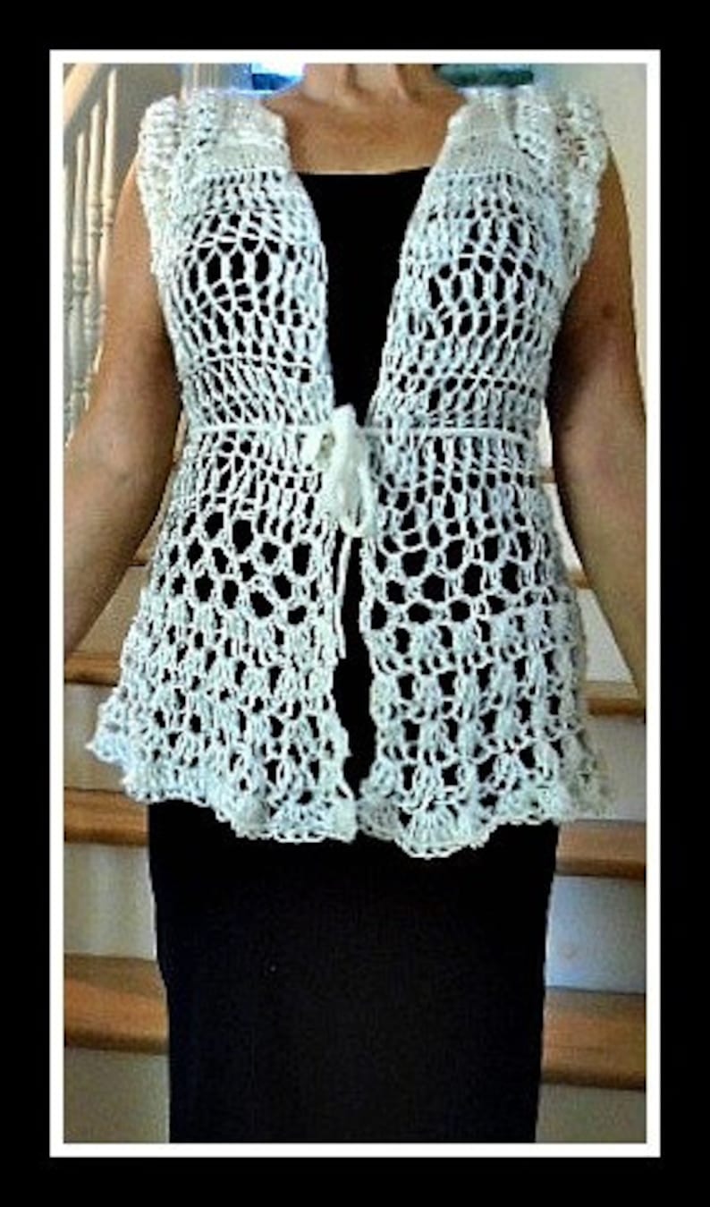 Long White Crochet Vest Crochet PATTERNs crochet pattern for Etsy