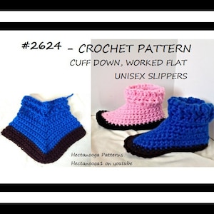 crochet pattern, Unisex Slippers, child-teen-adult, Easy crochet slippers, video available, men, women, kids, #2624