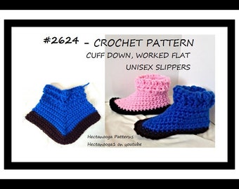 patron au crochet, Chaussons unisexes, enfant-ado-adulte, Chaussons au crochet facile, vidéo disponible, hommes, femmes, enfants, #2624