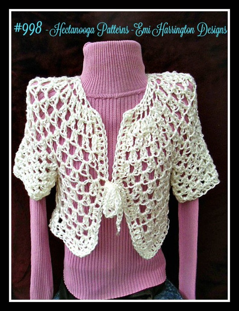 Easy Crochet PATTERN, Angelina Shrug, crochet pattern for women, kids, Chest 30-60 inch, circular vest,998, teen, plus size, clothing image 2