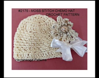 Chemo Hat CROCHET PATTERN,  hair loss hat, crochet hat pattern, women's hats, crochet for women, #2175, Crochet flower, quick easy pattern