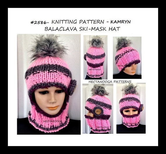 Knit Hat Pattern Ski Mask Hat Balaclava Hat Warm Winter Etsy
