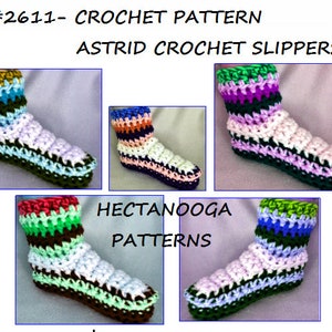 Crochet Slippers Pattern, Flat worked slippers, crochet for women, men, teens, adults, kids, video demo available, chunky crochet 2611 image 2