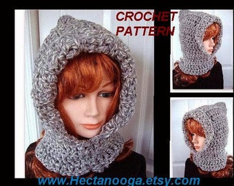 Easy Crochet Pattern hat hood num 165-A  all sizes from newborn to adult.... Permission to sell your finished items, Instant Download