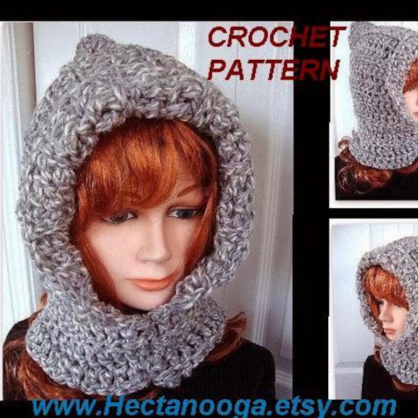 Easy Crochet Pattern hat hood num 165-A  all sizes from newborn to adult.... Permission to sell your finished items, Instant Download