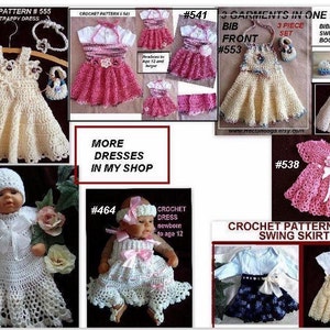 Easy CROCHET Baby Dress PATTERN, Girl's Dress, Patterns for kids, babies, newborn to age 4, number 538 image 5