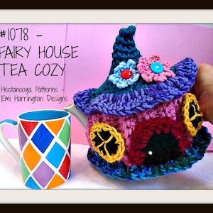 CROCHET PATTERN, Tea Pot Cozy, cosy, Fairy  Pixie House, Gnome House, Leprechaun house, Easy, #1078, home decor, kitchen, whimsy, cottage