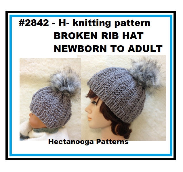 broken rib stitch hat