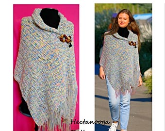 CROCHET SHAWL PATTERN, #3035 Plain And Simple Shawl, Easy pattern, Hectanooga Patterns