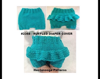 KNITTING PATTERN, Knit Baby Ruffled Diaper Cover, Newborn - 12 months, Unisex for boys or girls, #2366