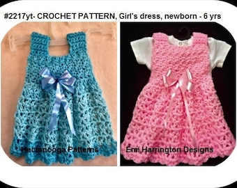 CROCHET BABY DRESS pattern, Girl's crochet dress, toddler, child, newborn, Crochet for baby, children's clothing, crochet baby dress, 2217yt