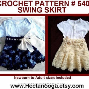 CROCHET skirt PATTERNs, clothing, Swing Skirt, 540 all sizes from Newborn to adult, ok to sell them, craft supplies, diy handmade patterns image 3