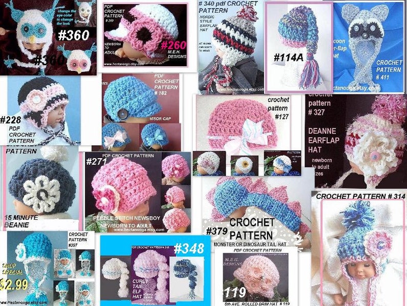 Crochet Hat PATTERN, Baby Newsboy Hat Crochet Pattern, Instant Download PDF 77, Newborn to Adult Photo Prop Pattern image 5